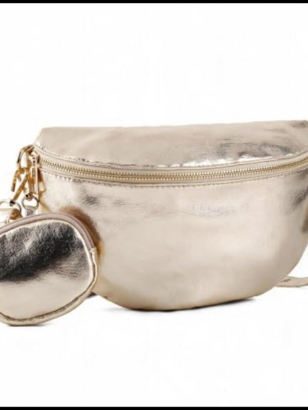 Vegan Leather Sling Fanny Pack Adjustable Crossbody Bag
